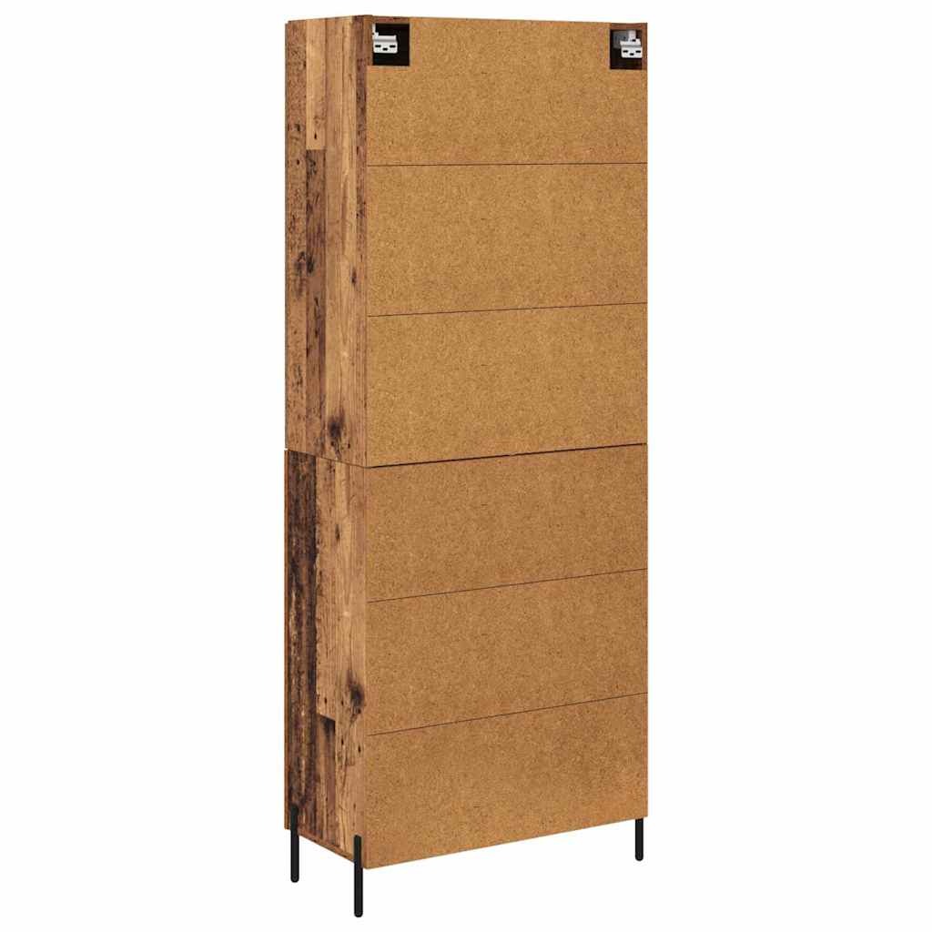 Highboard 2 stk. Gammelt træ 69,5 x 34 x 180 cm Konstrueret træ