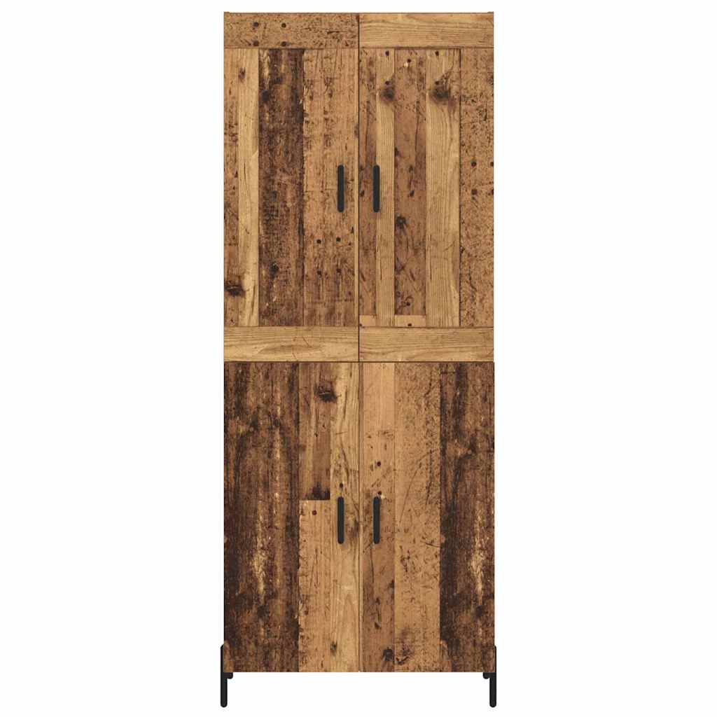 Highboard 2 stk. Gammelt træ 69,5 x 34 x 180 cm Konstrueret træ
