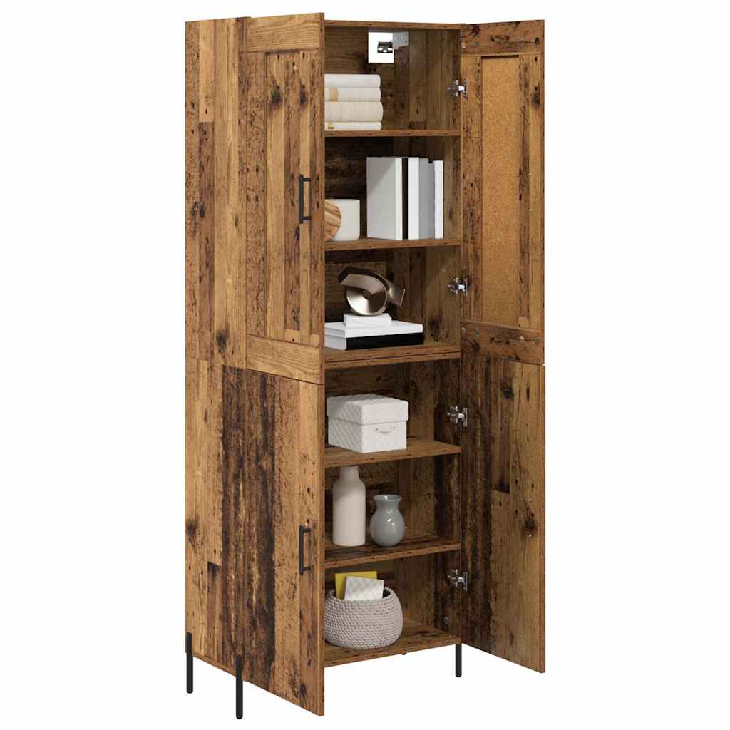 Highboard 2 stk. Gammelt træ 69,5 x 34 x 180 cm Konstrueret træ