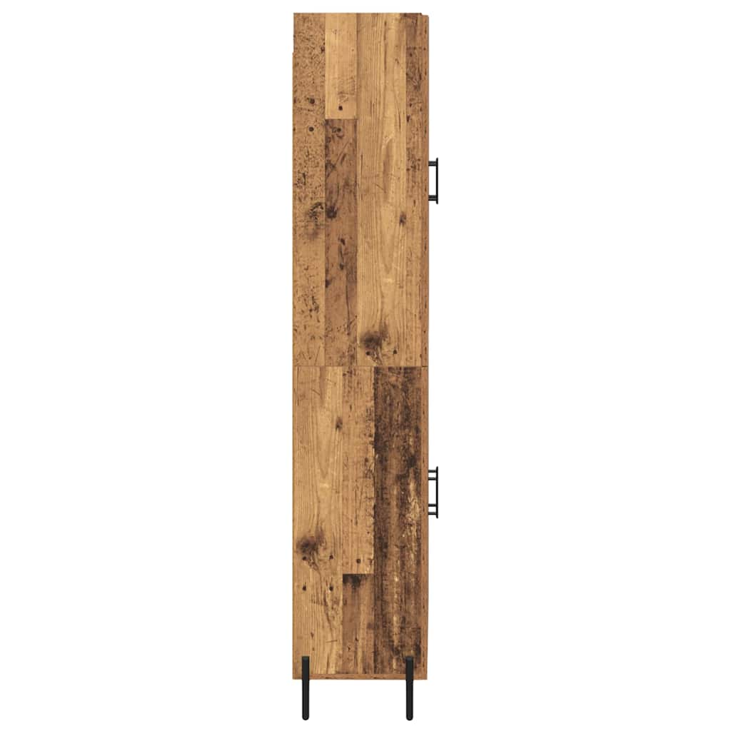 Highboard 2 stk. Gammelt træ 69,5 x 34 x 180 cm Konstrueret træ