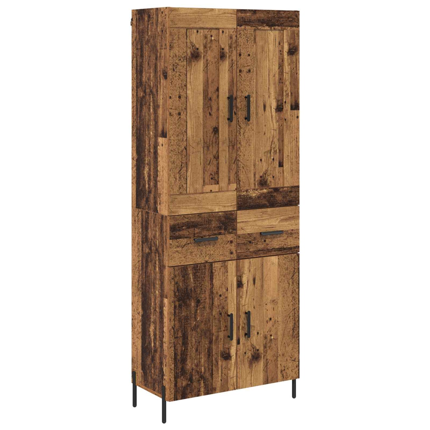 Highboard 2 stk. Gammelt træ 69,5 x 34 x 180 cm Konstrueret træ