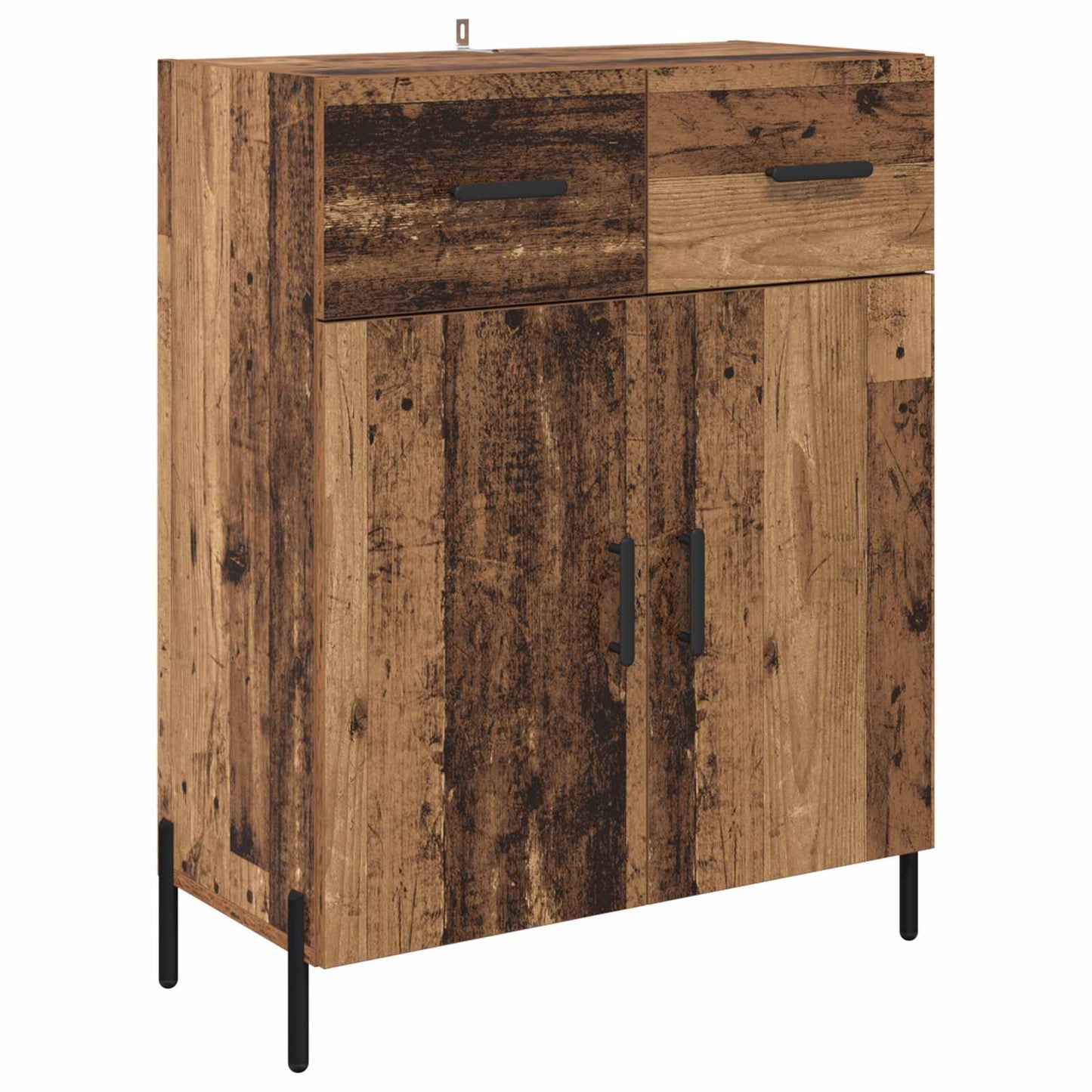 Highboard 2 stk. Gammelt træ 69,5 x 34 x 180 cm Konstrueret træ