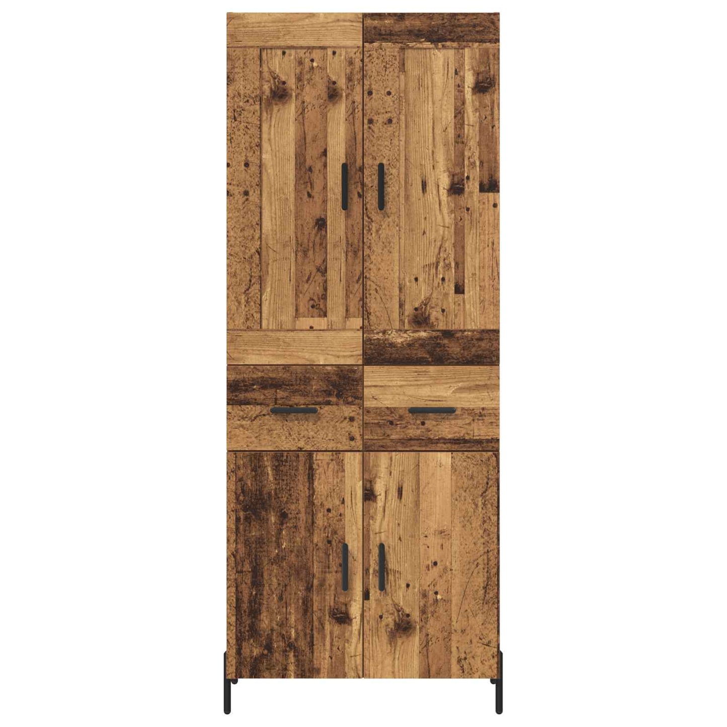 Highboard 2 stk. Gammelt træ 69,5 x 34 x 180 cm Konstrueret træ