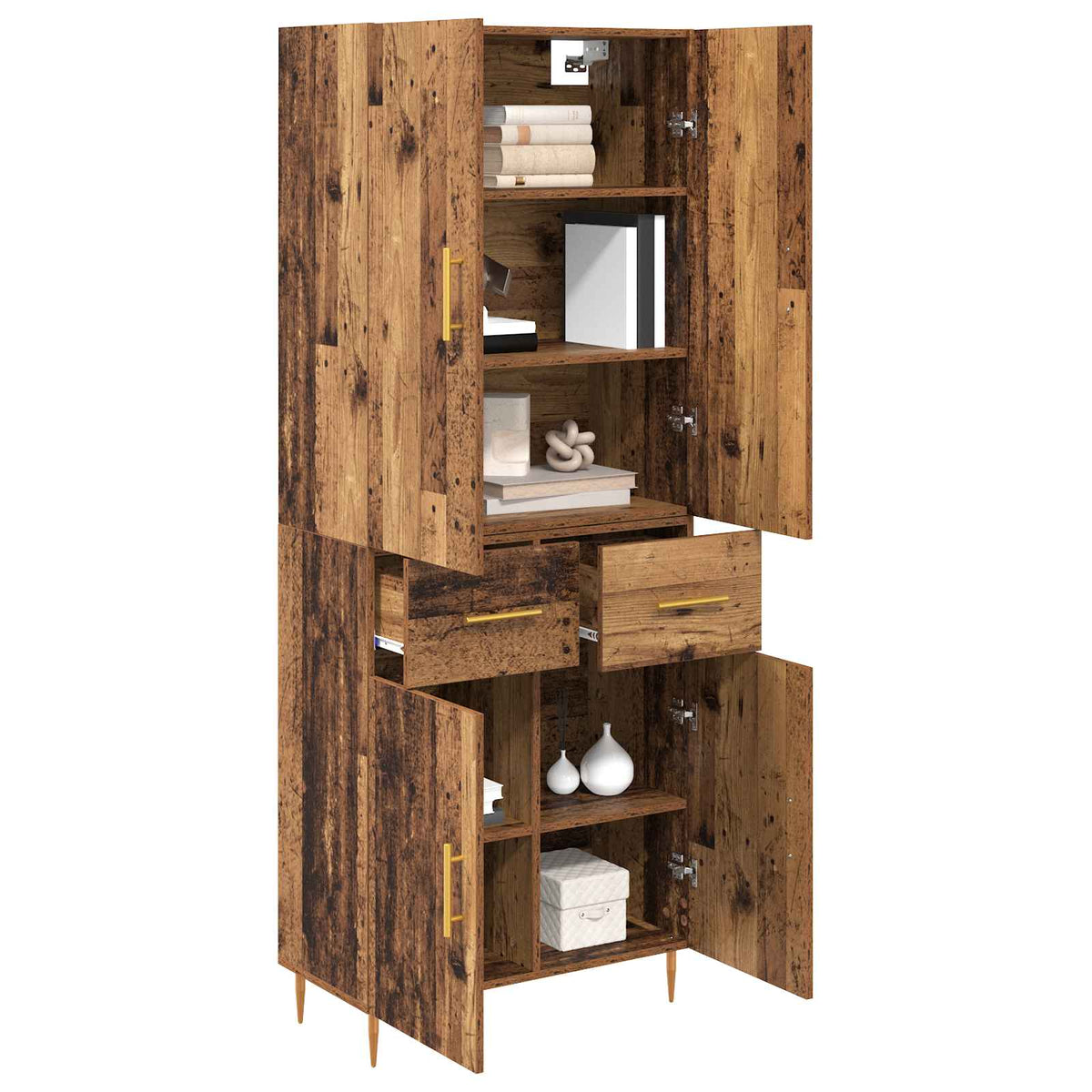 Highboard Gammelt træ 69,5 x 34 x 180 cm Konstrueret træ