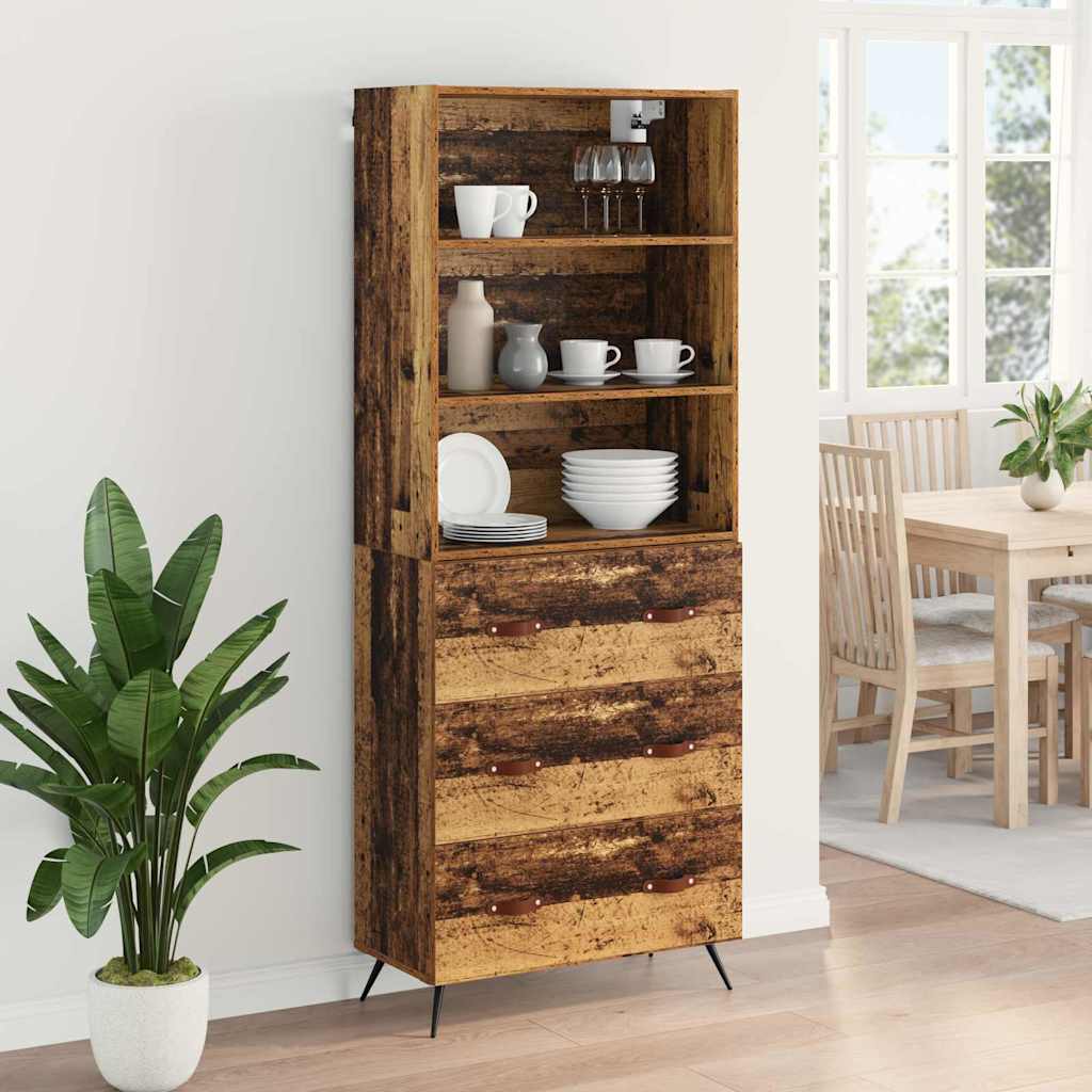 Highboard Gammelt træ 69,5 x 34 x 180 cm Konstrueret træ