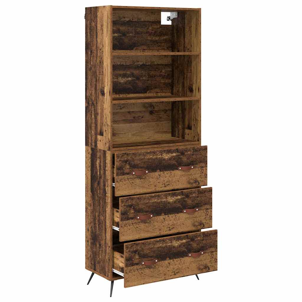 Highboard Gammelt træ 69,5 x 34 x 180 cm Konstrueret træ