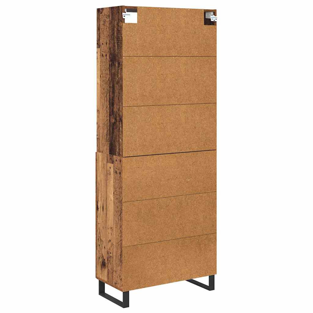Highboard 2 stk. Gammelt træ 69,5 x 34 x 180 cm