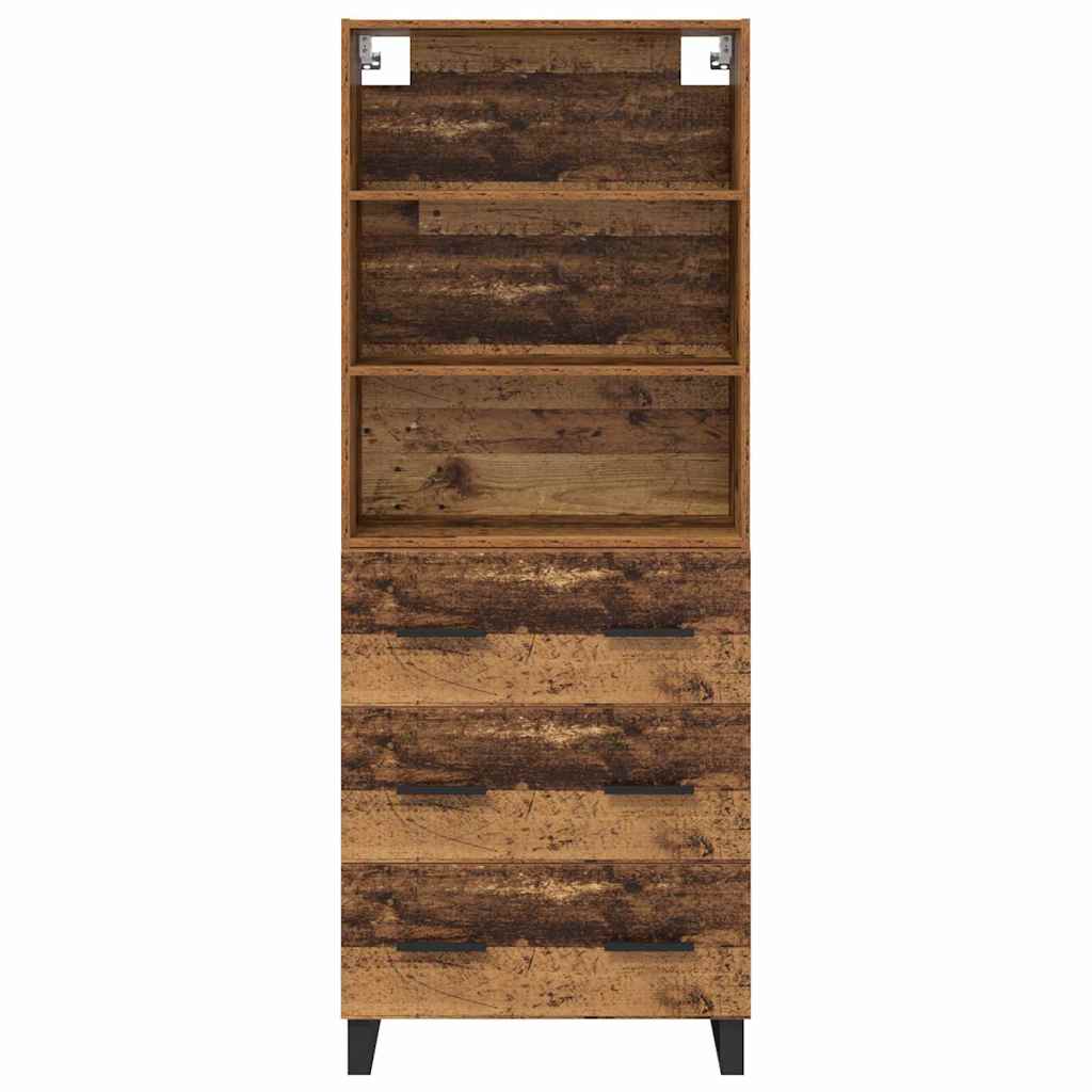Highboard 2 stk. Gammelt træ 69,5 x 34 x 180 cm