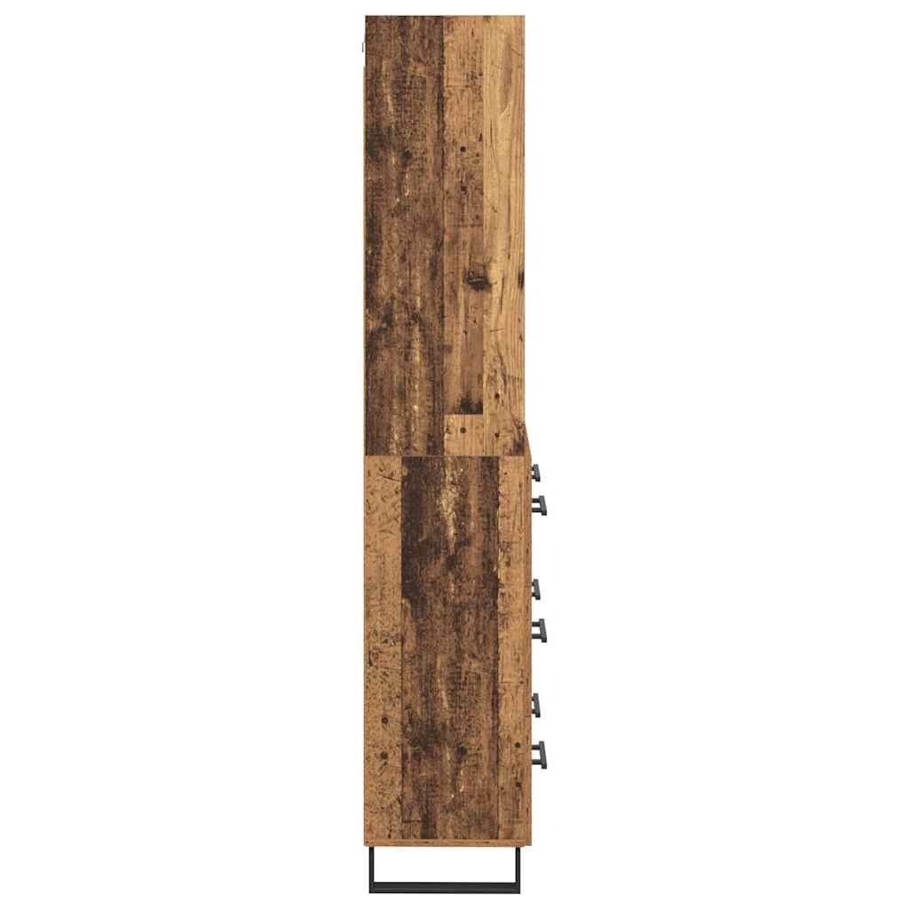 Highboard 2 stk. Gammelt træ 69,5 x 34 x 180 cm