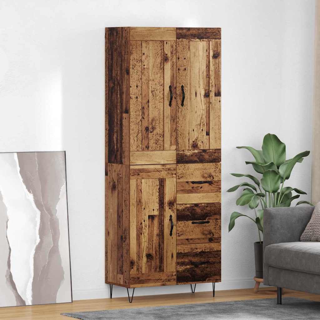 Highboard Gammelt træ 69,5 x 34 x 180 cm Konstrueret træ