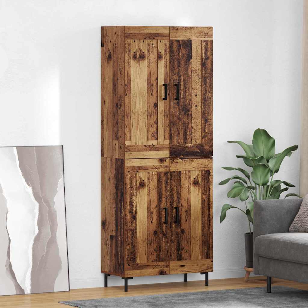 Highboard 2 stk. Gammelt træ 69,5 x 34 x 180 cm Konstrueret træ