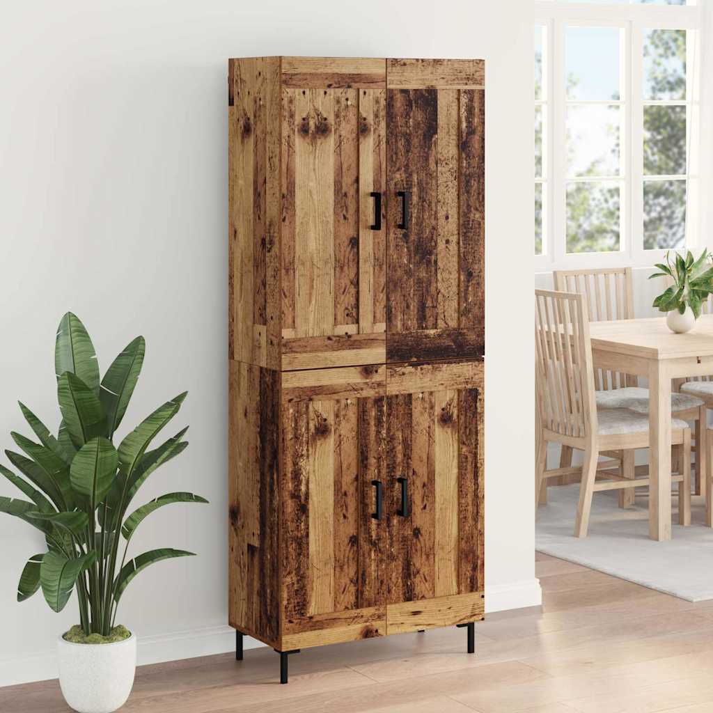 Highboard 2 stk. Gammelt træ 69,5 x 34 x 180 cm Konstrueret træ