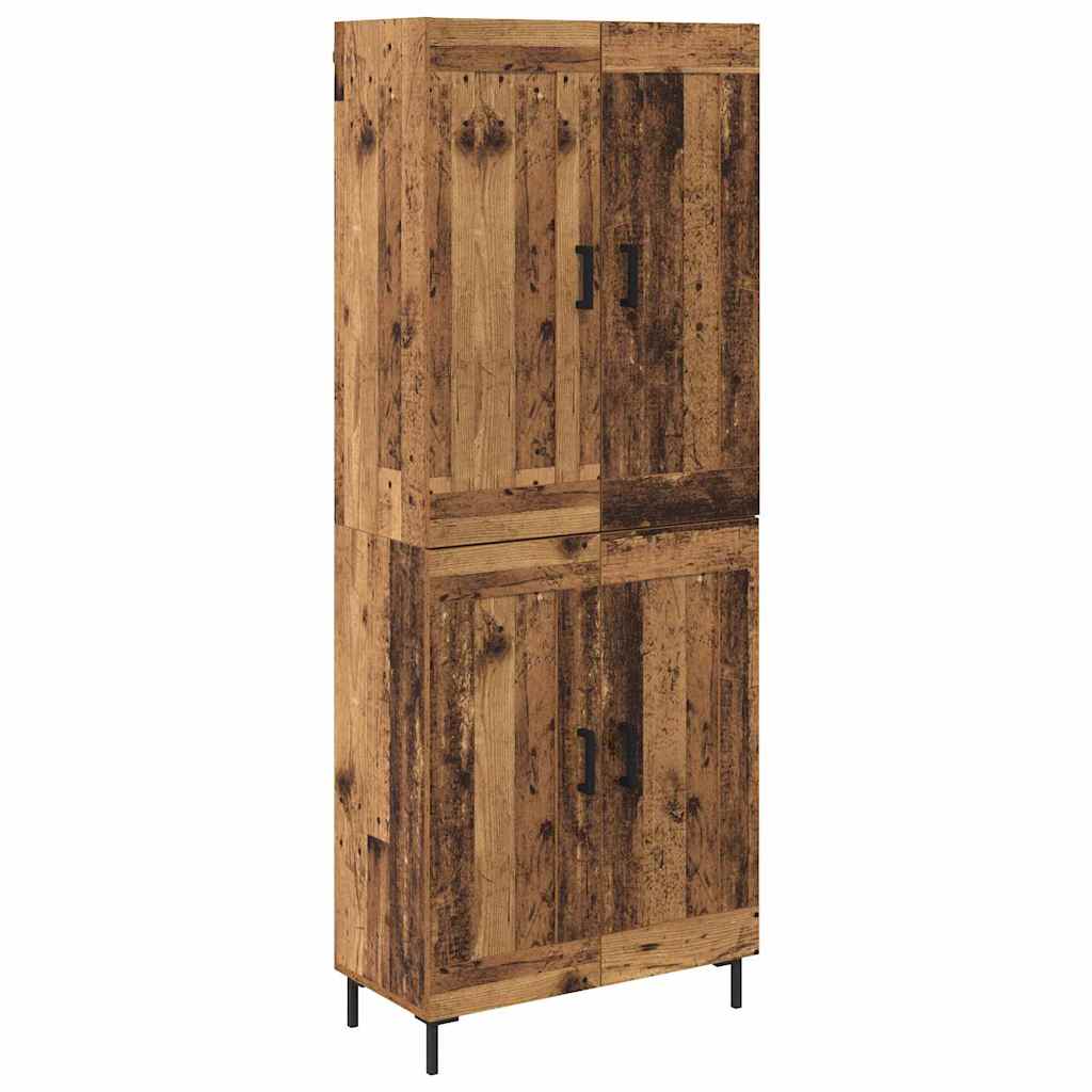 Highboard 2 stk. Gammelt træ 69,5 x 34 x 180 cm Konstrueret træ