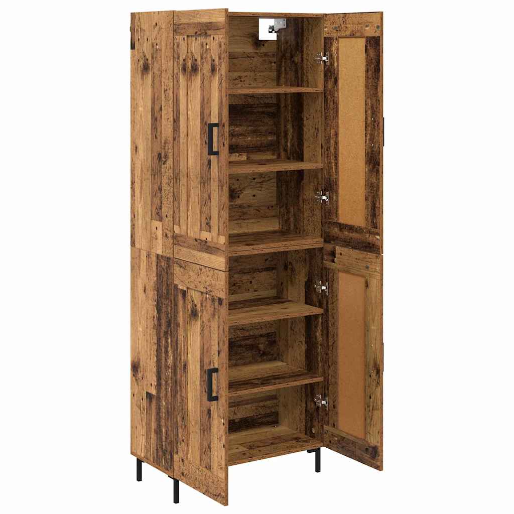 Highboard 2 stk. Gammelt træ 69,5 x 34 x 180 cm Konstrueret træ