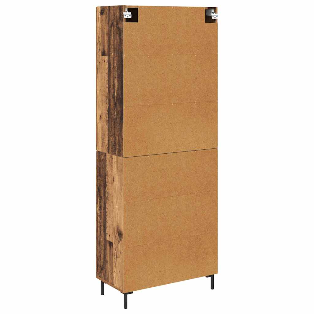 Highboard 2 stk. Gammelt træ 69,5 x 34 x 180 cm Konstrueret træ
