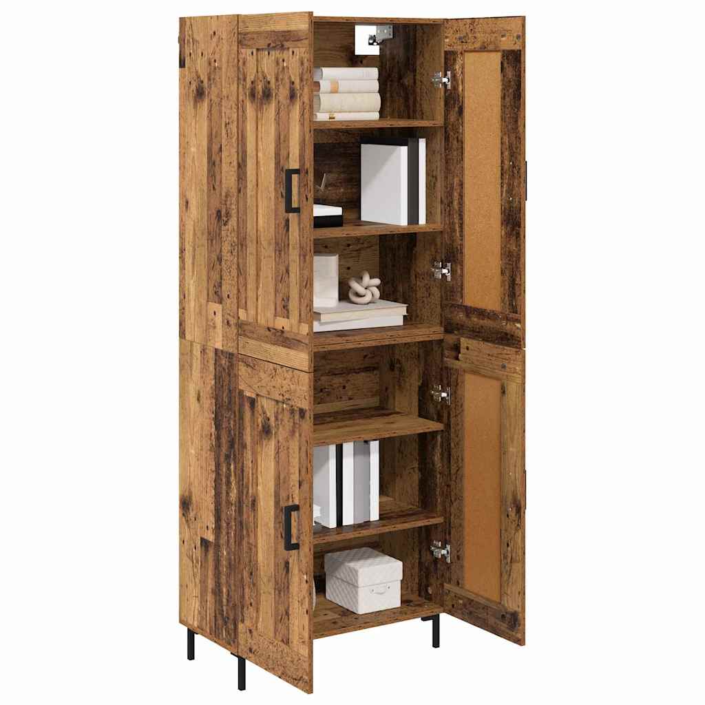 Highboard 2 stk. Gammelt træ 69,5 x 34 x 180 cm Konstrueret træ