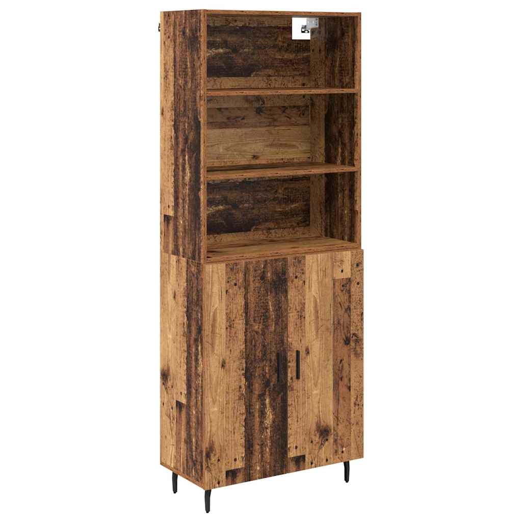 Highboard 2 stk. Gammelt træ 69,5 x 32,5 x 180 cm
