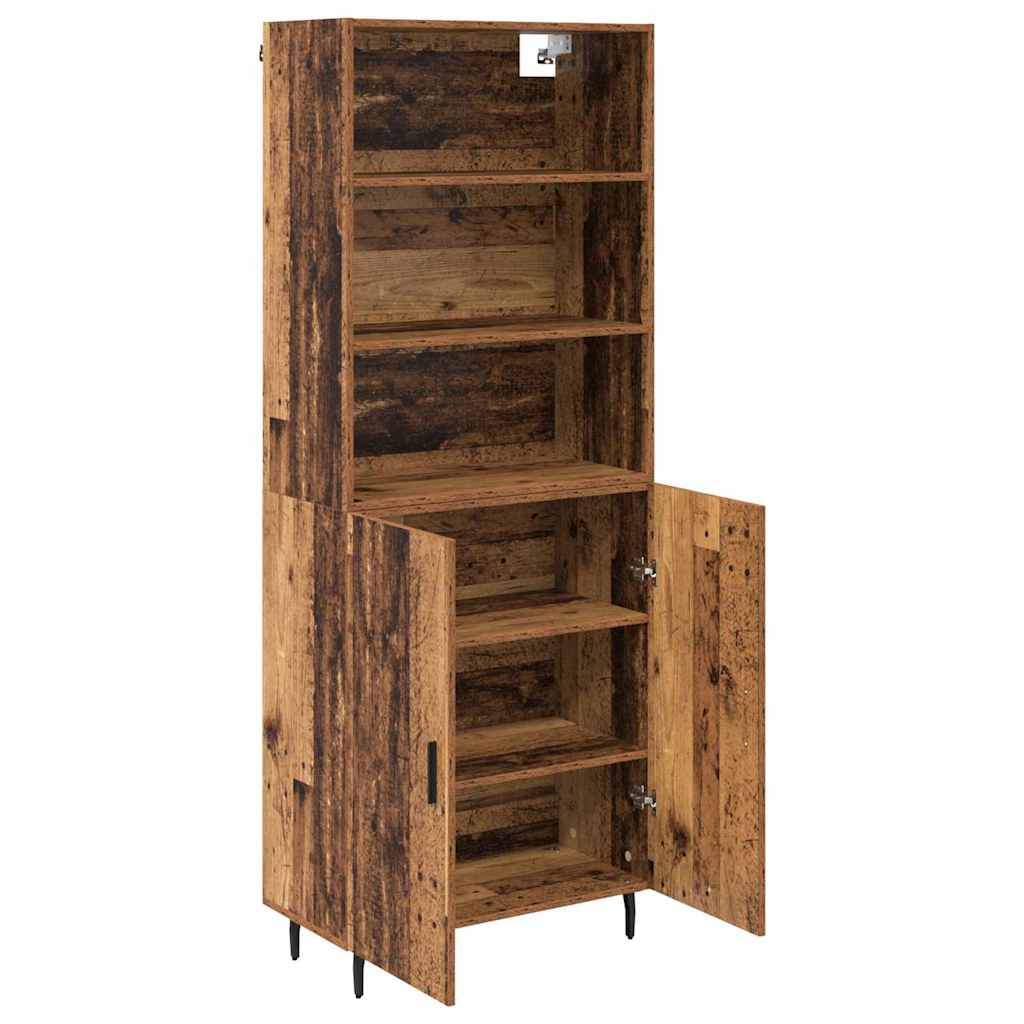 Highboard 2 stk. Gammelt træ 69,5 x 32,5 x 180 cm