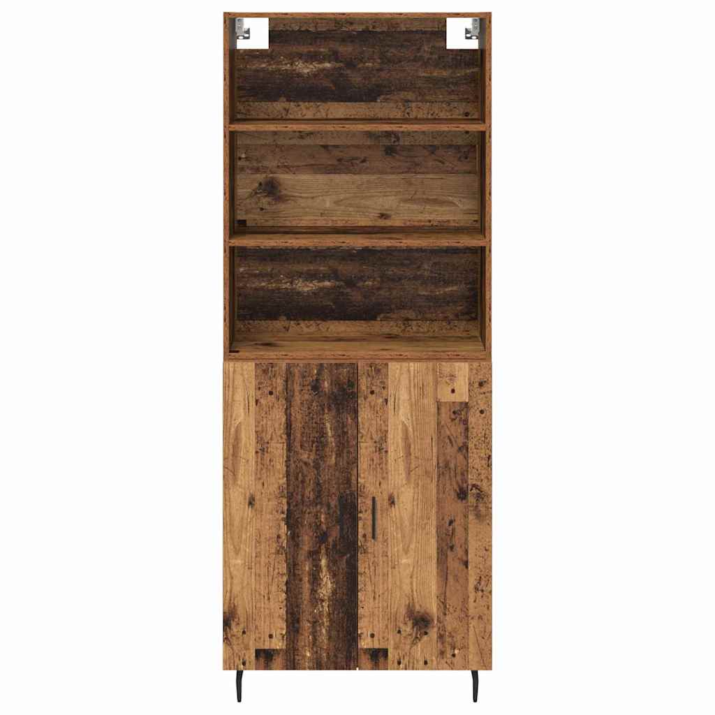 Highboard 2 stk. Gammelt træ 69,5 x 32,5 x 180 cm