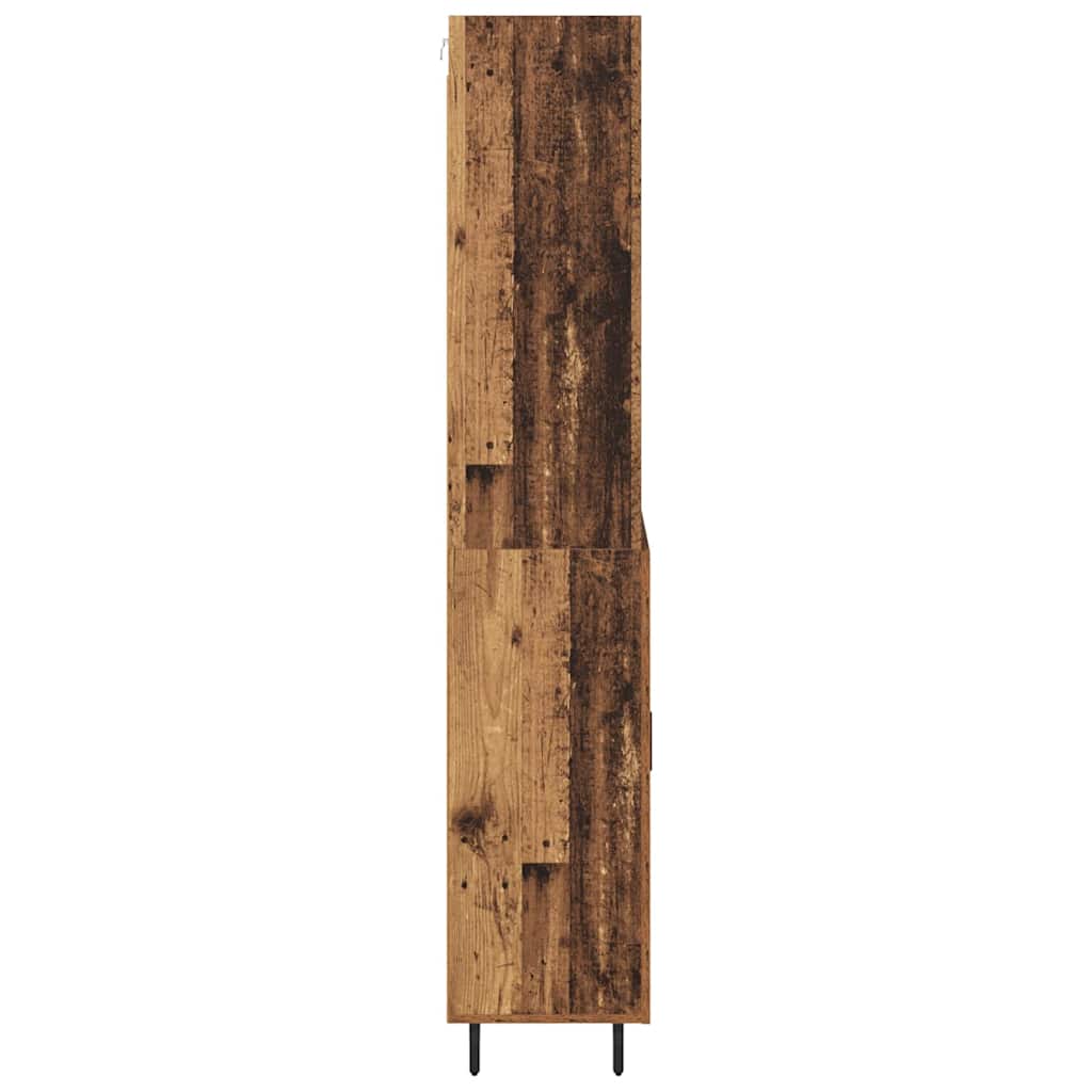 Highboard 2 stk. Gammelt træ 69,5 x 32,5 x 180 cm