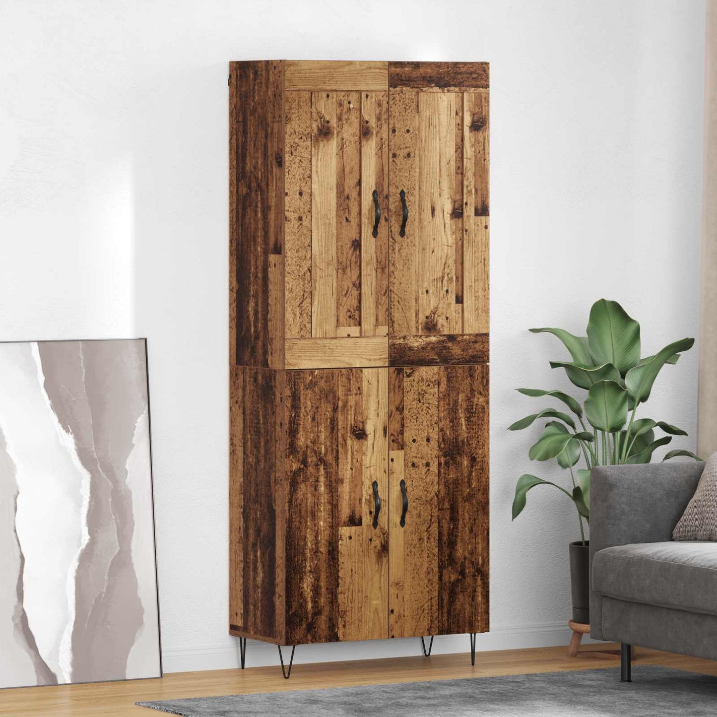 Highboard Gammelt træ 69,5 x 34 x 180 cm Konstrueret træ