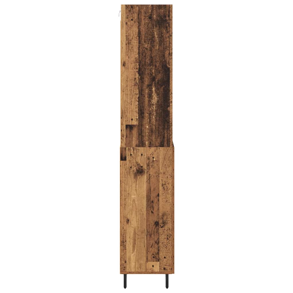 Highboard 2 stk. Gammelt træ 69,5 x 32,5 x 180 cm