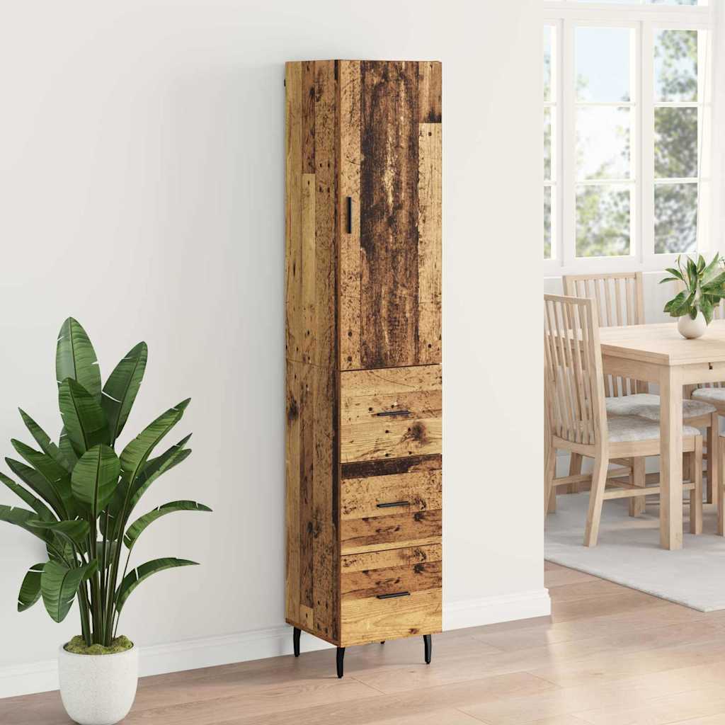 Highboard Gammelt træ 34,5 x 34 x 180 cm Konstrueret træ