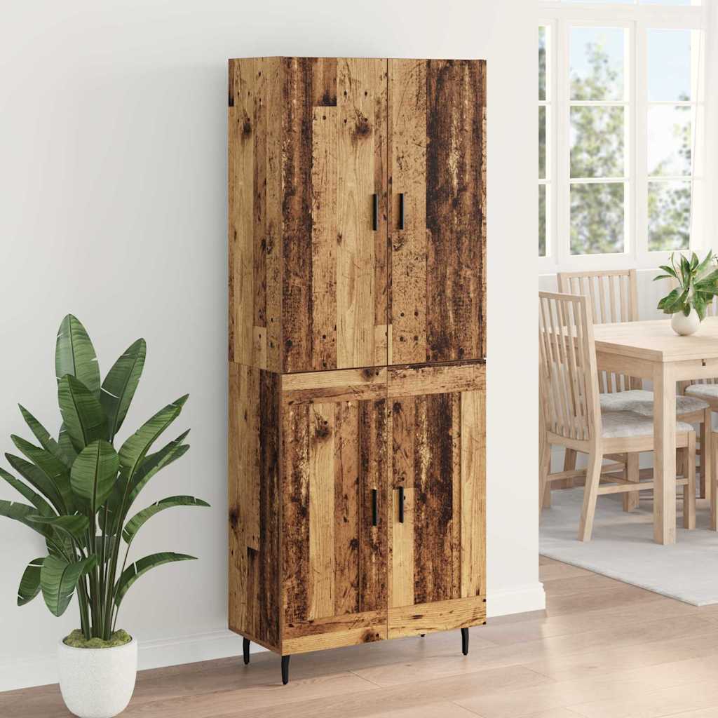 Highboard 2 stk. Gammelt træ 69,5 x 34 x 180 cm Konstrueret træ