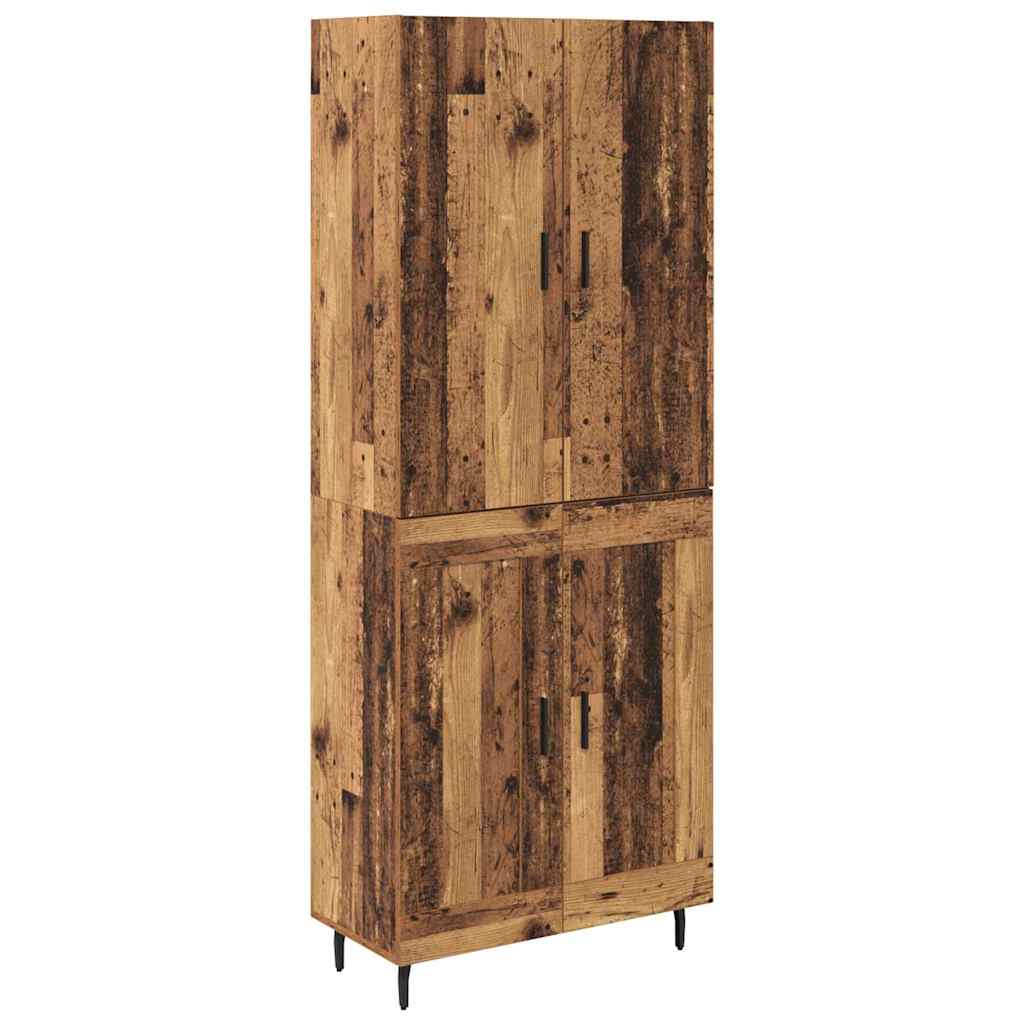 Highboard 2 stk. Gammelt træ 69,5 x 34 x 180 cm Konstrueret træ