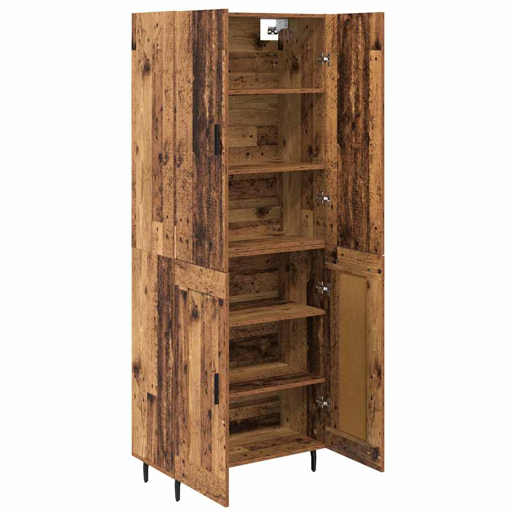 Highboard 2 stk. Gammelt træ 69,5 x 34 x 180 cm Konstrueret træ
