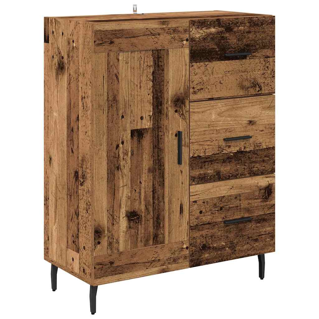 Highboard 2 stk. Gammelt træ 69,5 x 34 x 180 cm Konstrueret træ