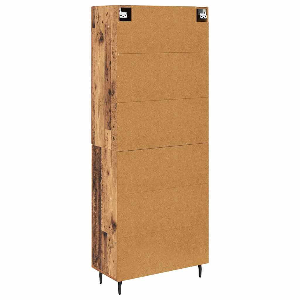 Highboard 2 stk. Gammelt træ 69,5 x 34 x 180 cm Konstrueret træ