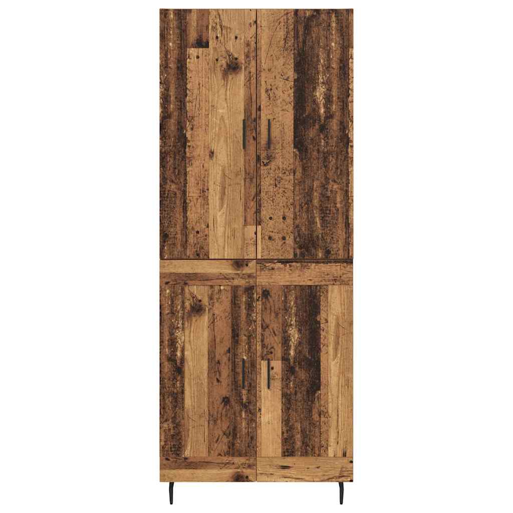 Highboard 2 stk. Gammelt træ 69,5 x 34 x 180 cm Konstrueret træ