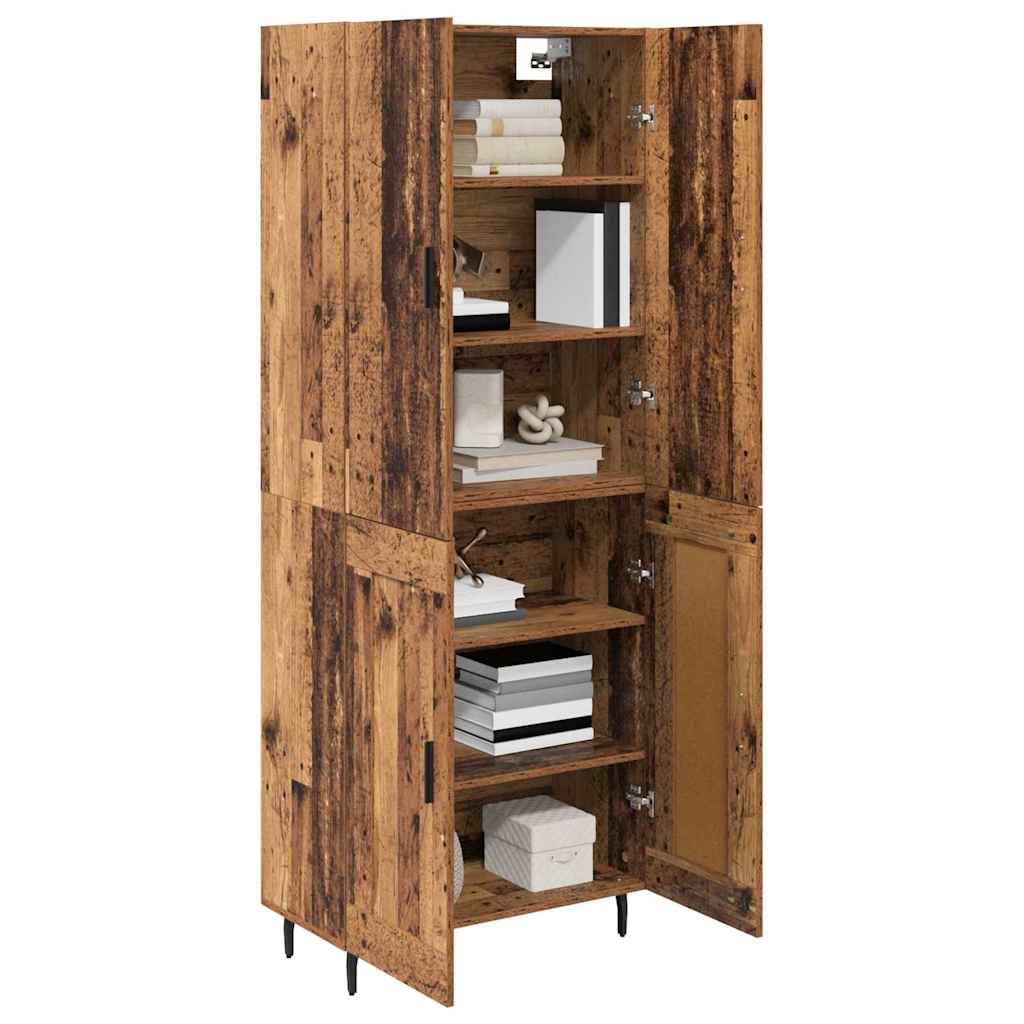 Highboard 2 stk. Gammelt træ 69,5 x 34 x 180 cm Konstrueret træ