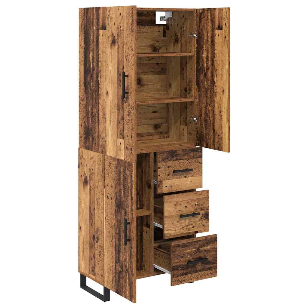 Highboard 2 stk. Gammelt træ 69,5 x 34 x 180 cm