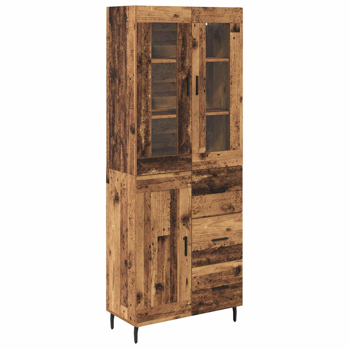 Highboard 2 stk. Gammelt træ 69,5 x 34 x 180 cm Konstrueret træ