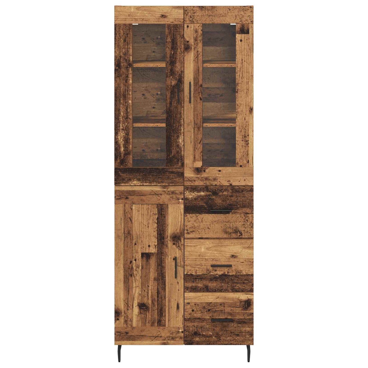 Highboard 2 stk. Gammelt træ 69,5 x 34 x 180 cm Konstrueret træ