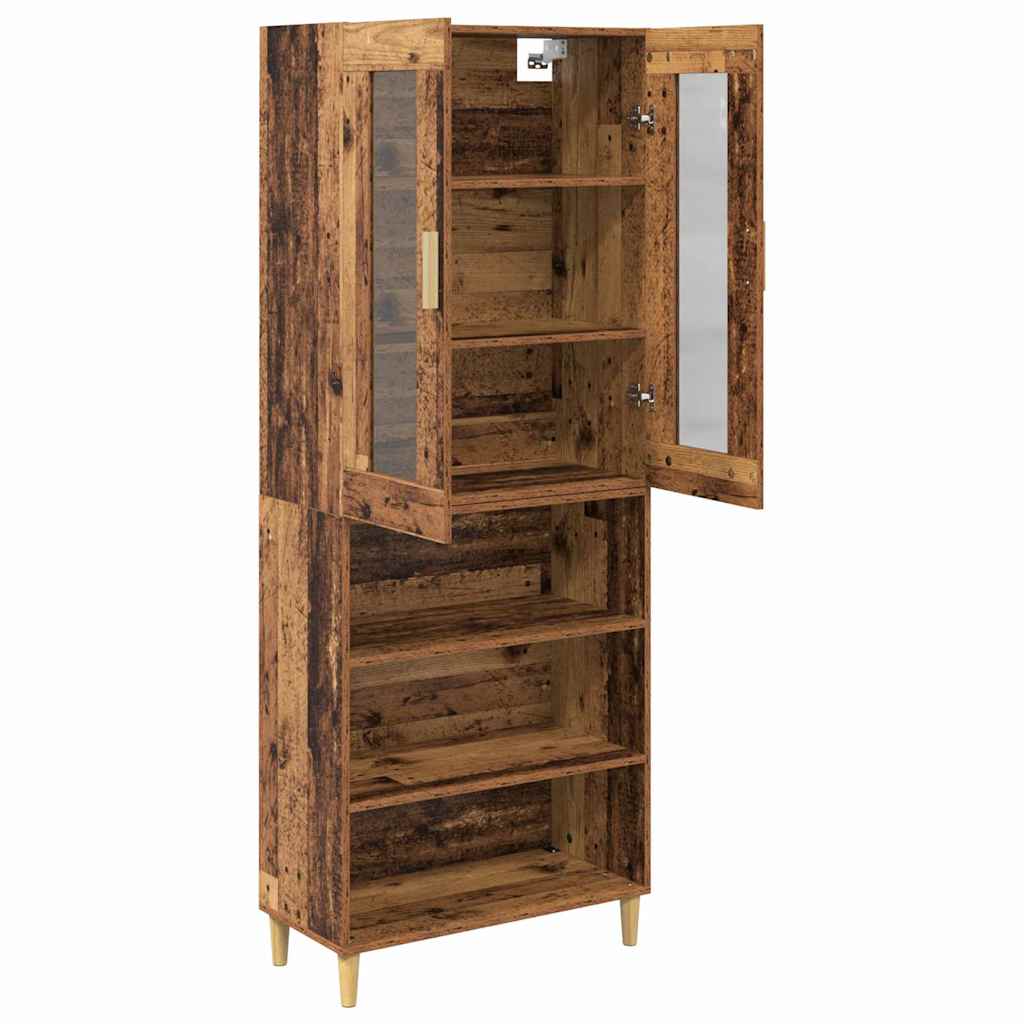 Highboard Gammelt træ 69,5 x 34 x 180 cm Ingeniørtræ og glas