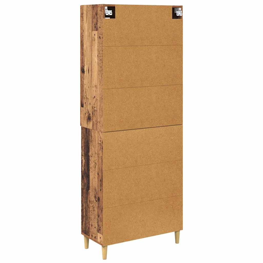 Highboard Gammelt træ 69,5 x 34 x 180 cm Ingeniørtræ og glas