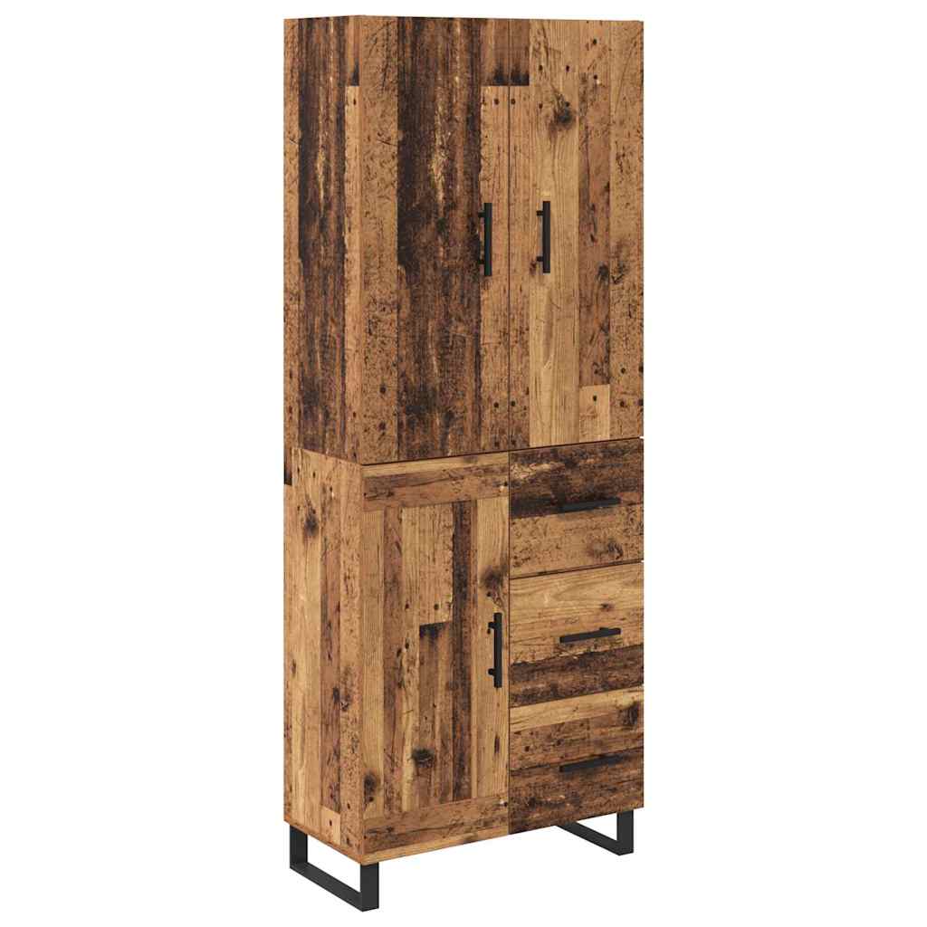 Highboard 2 stk. Gammelt træ 69,5 x 34 x 180 cm