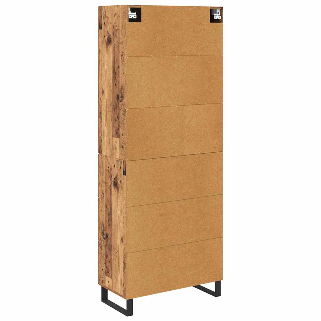 Highboard 2 stk. Gammelt træ 69,5 x 34 x 180 cm