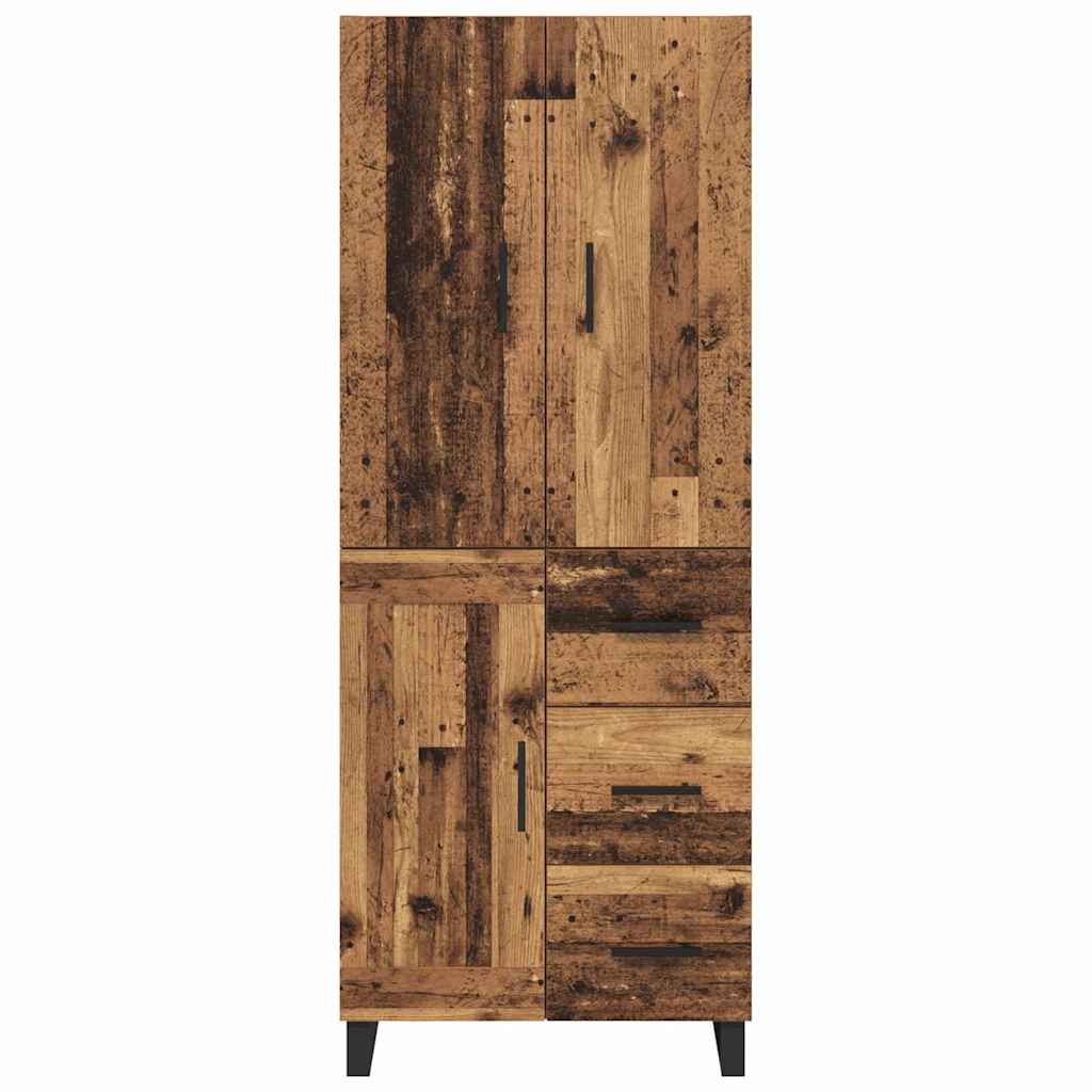 Highboard 2 stk. Gammelt træ 69,5 x 34 x 180 cm