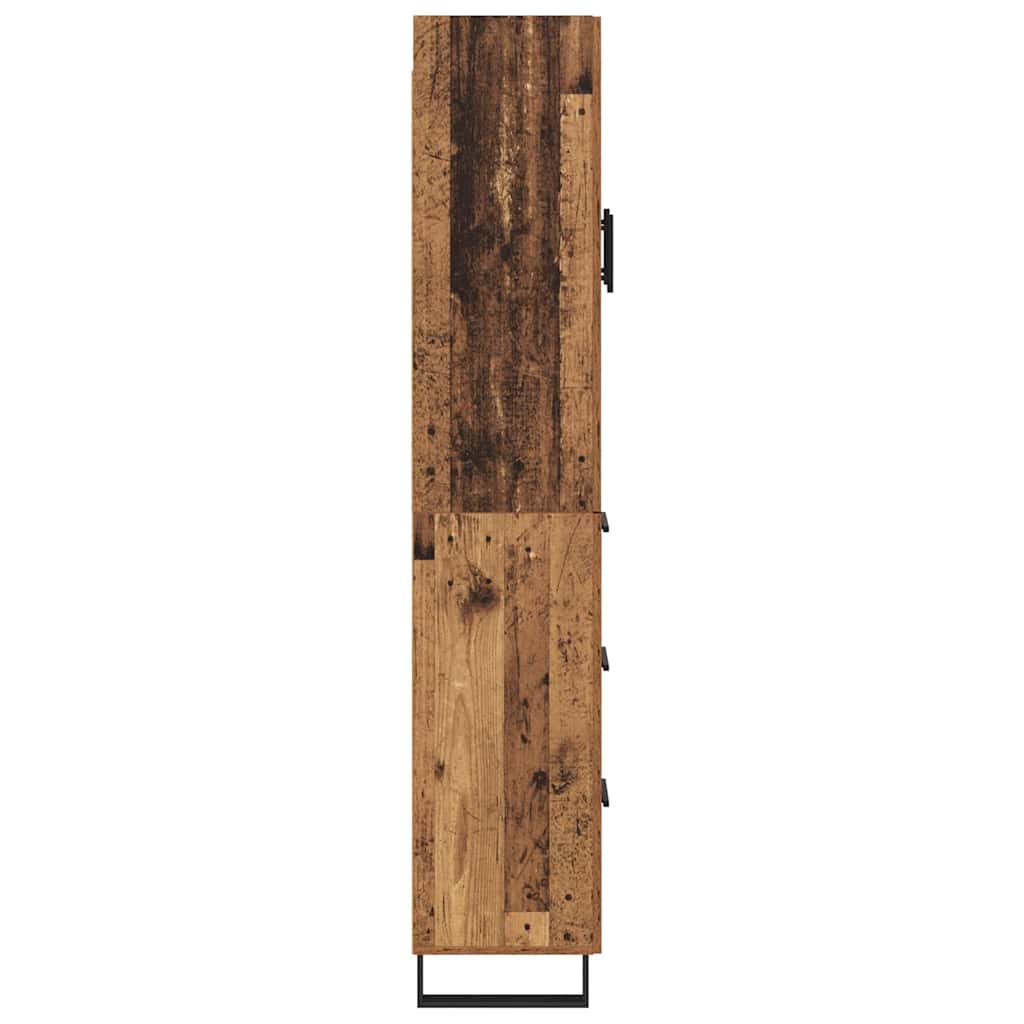 Highboard 2 stk. Gammelt træ 69,5 x 34 x 180 cm