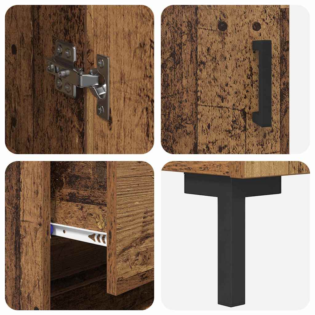 Highboard 2 stk. Gammelt træ 69,5 x 34 x 180 cm Konstrueret træ