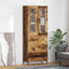 Highboard 2 stk. Gammelt træ 69,5 x 34 x 180 cm Konstrueret træ