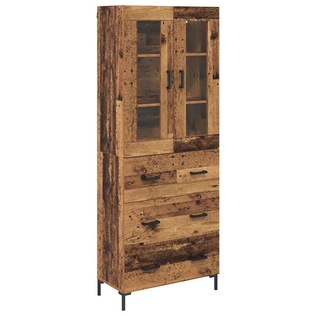 Highboard 2 stk. Gammelt træ 69,5 x 34 x 180 cm Konstrueret træ