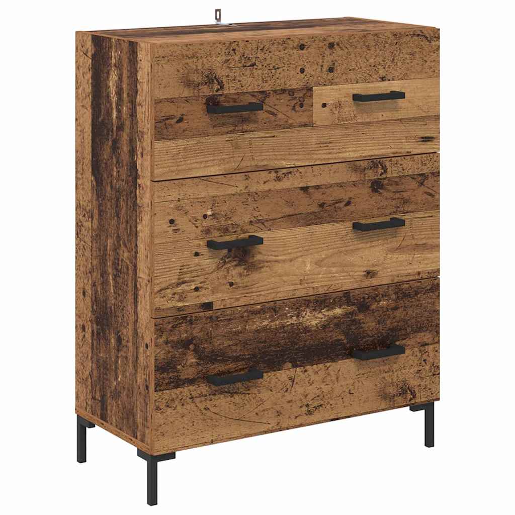 Highboard 2 stk. Gammelt træ 69,5 x 34 x 180 cm Konstrueret træ