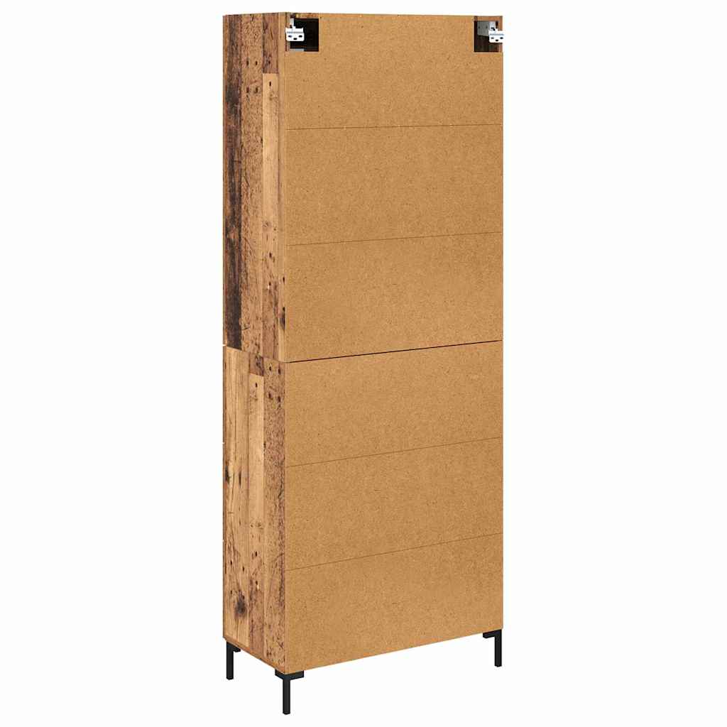 Highboard 2 stk. Gammelt træ 69,5 x 34 x 180 cm Konstrueret træ