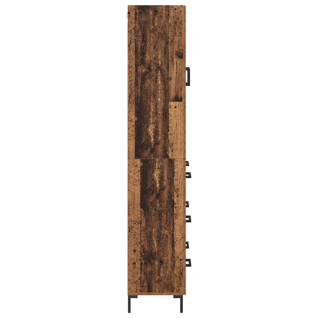 Highboard 2 stk. Gammelt træ 69,5 x 34 x 180 cm Konstrueret træ