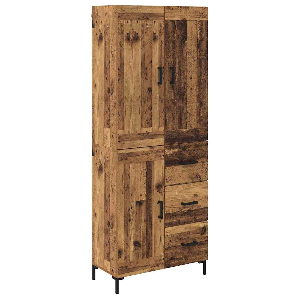 Highboard 2 stk. Gammelt træ 69,5 x 34 x 180 cm Konstrueret træ
